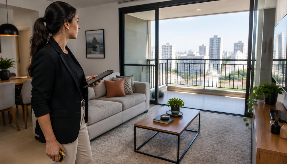 Rua residencial com casas e prédios, representando o mercado imobiliário